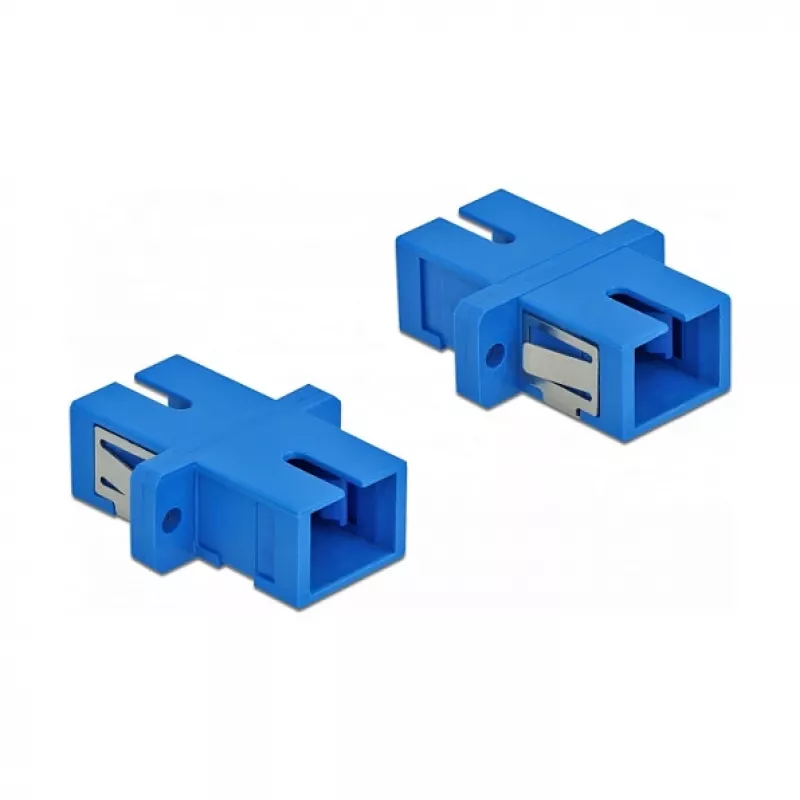 Glasfaseradapter SC-Buchse auf SC-Buchse, DELOCK 85990, blau, 4er-Pack