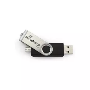 MediaRange MR932 - USB-Flash-Laufwerk - 32 GB - USB 2.0 / Micro-USB - Schwarz/Silber (MR932-2)