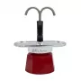 Bialetti Mini Express Magritte Moka-Kanne Rot, Silber