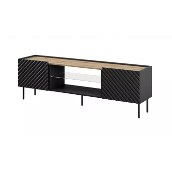 EF ONDA RTV-Schrank 180x40x39-58 schwarz (stehend oder wandmontiert)