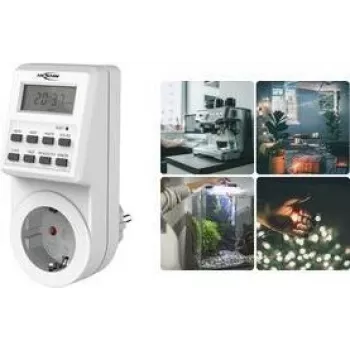 Ansmann 1260-0009 Steckdosen-Zeitschaltuhr digital Tagesprogramm, Wochenprogramm 3680 W Zufallsfunktion, Sommer-/Winterzeitumstellung, Programmierfunktion (1260-0009)
