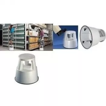 WEDO Rollhocker, aus Kunststoff, Grau - RAL 7012 aus wiederverwertbarem Kunststoff, 3 auf Federn gelagerte Rollen (212 212)
