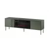 Cama Meble TV-Schrank mit Kamin TRESSE 180x40x54,5 cm — matte grüne Oberseite, Spanplatte