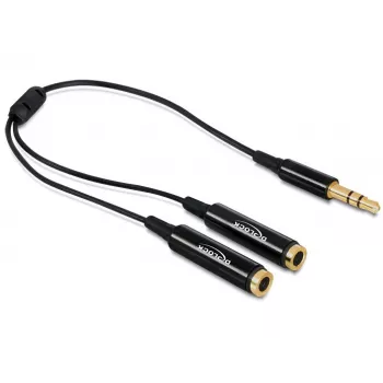 Audiokabel DeLOCK 65356 0,25 m 3,5 mm 2 x 3,5 mm Schwarz