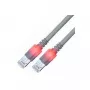 EasyLan DualBoot LED Patchkabel RJ45 S/FTP Cat.6 (Klasse E) - mit saCon-Stecker - LSOH - grau - 10 m