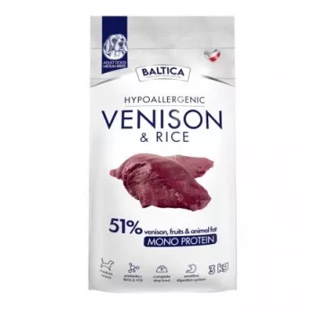 BALTICA Nutraceutic Hypoallergen Mittelgroße Rassen Hirsch mit Reis - Trockenfutter für Hunde - 3 kg