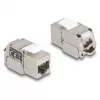 DeLOCK Keystone-Modul RJ45-Buchse auf LSA Kat.6A mit LED Silber-Weiß