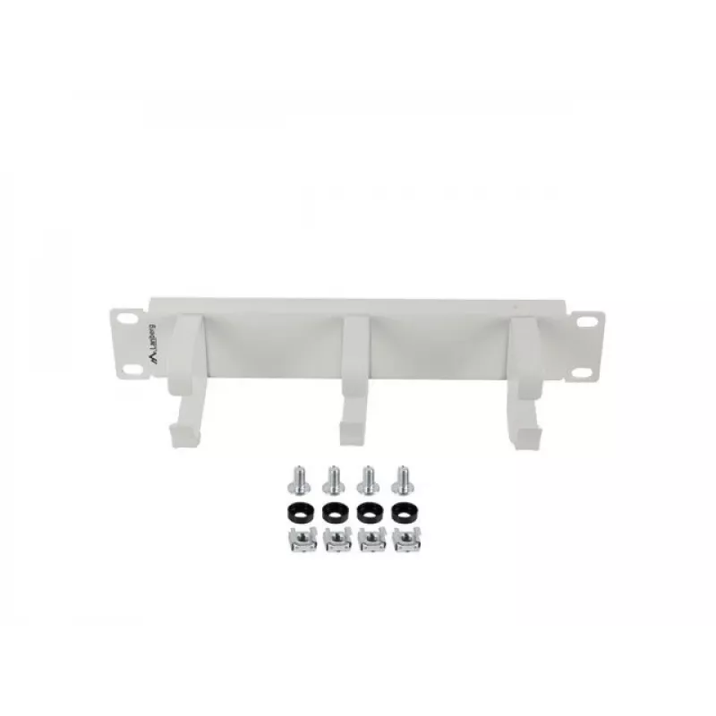 Kabelorganizer 10 Zoll mit 3 Metallhaltern TYP B grau