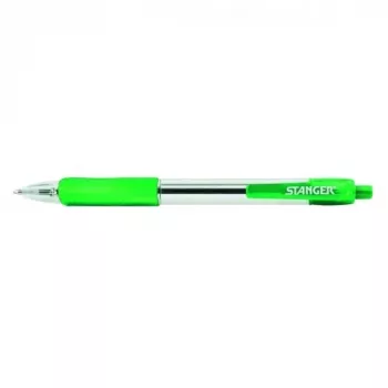 STANGER Kugelschreiber 1.0 Softgrip einziehbar, grün, 1 Stk. 18000300041