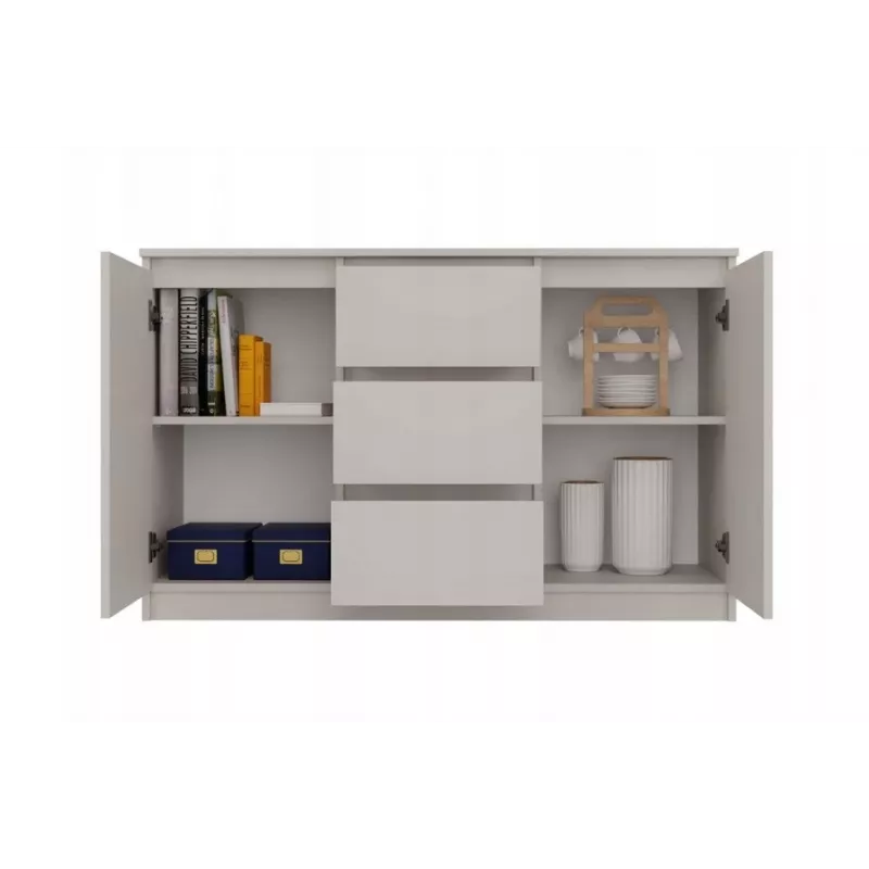 Kommode mit 2 Türen und 3 Schubladen, Kaschmirfarbe