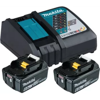 Makita DC18RC - Akku-Ladegerät + Akku 2 x - Li-Ion - 6 Ah - 108 Wh - 1 x Akku-Ladung (199480-6)
