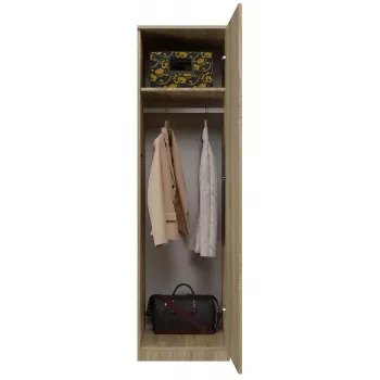 Kleiderschrank Topeshop SD-50 SON KPL 5 Regale 1 Tür Eiche