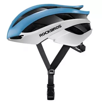 ROCKBROS Verstellbarer Fahrradhelm M 55-58 cm Blau-Weiß