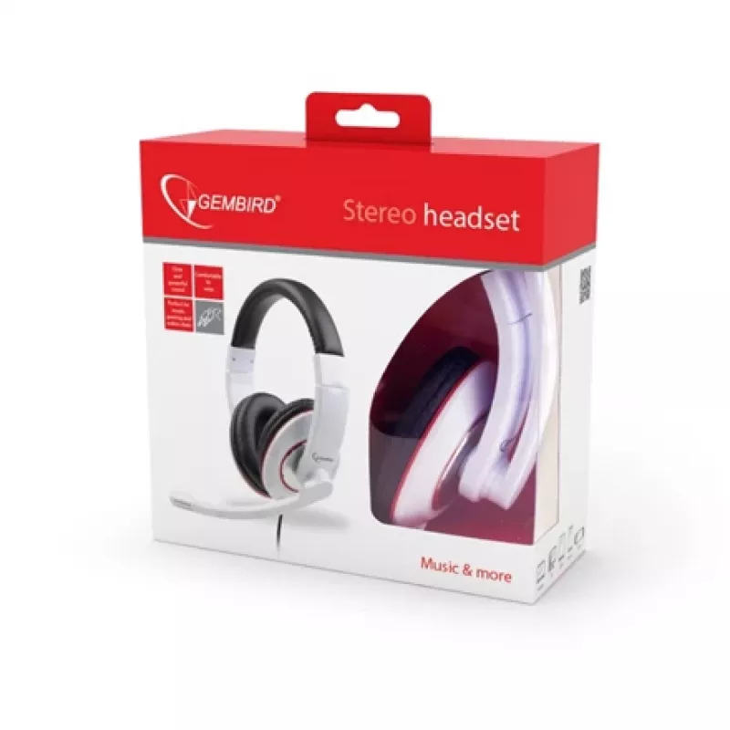 Headset Stereo WHITE/MHS-001-GW Gembird