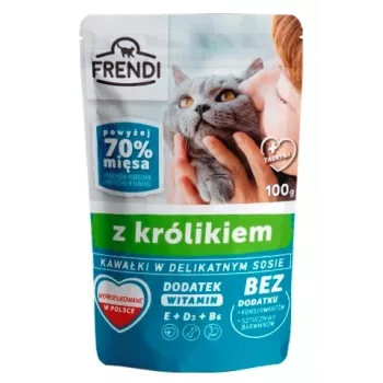 Nassfutter für Katzen Frendi Pieces in sauce with rabbit — 100 g Beutel