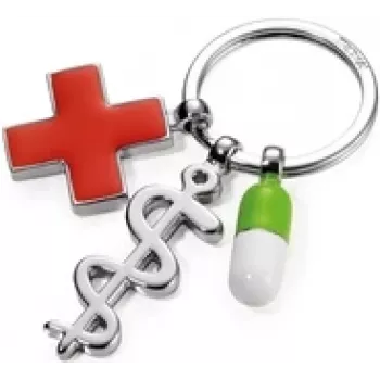 Schlüsselanhänger TROIKA GET WELL Mehrfarbig Silber Metall 60mm
