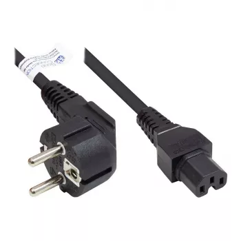 Good Connections P0150-S010 - 1 m - Netzstecker Typ E+F - C15-Koppler - H05V2V2-F - 250 V - 10 A