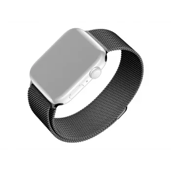 Mesh-Armband Ersatz für Apple Watch von FIXED — kompatibel mit 42/44/45/46/49 mm (schwarz)