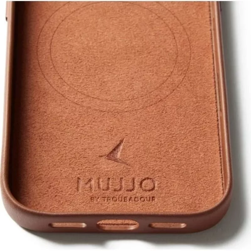 Mujjo Full Leder Case MagSafe Case für iPhone 17 Pro Braun