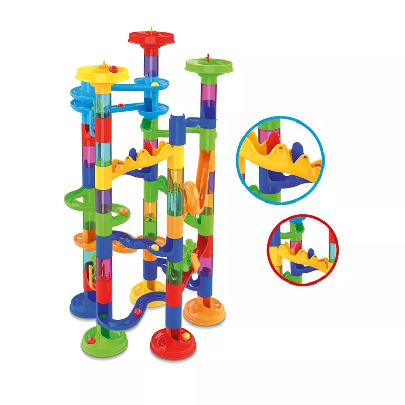 Kugelbahn-Bauset Ascato Modell 117607 — 78 Teile, modulare Murmelbahn