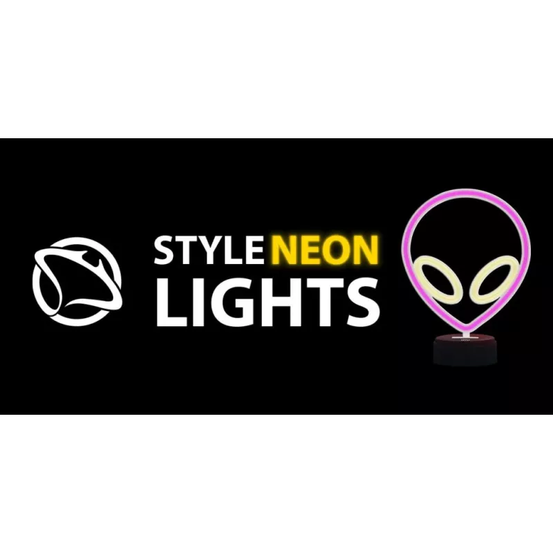 Tischleuchte MANTA SNL86PK Style Neon Lights UFO Pink – dekorative Neon-Lampe in Pink