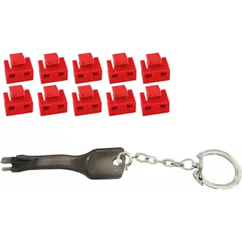 Portblocker ShiverPeaks 08-01033 Rot RJ-45 mit Schlüssel