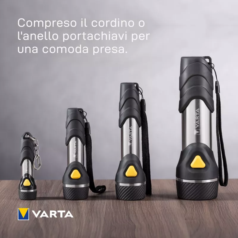 Varta Day Light Key Chain Light - Schlüsselanhänger-Blinklicht - Aluminium - Schwarz - ABS Synthetik - Aluminium - Gummi - LED - 1 Lampen - 12 lm
