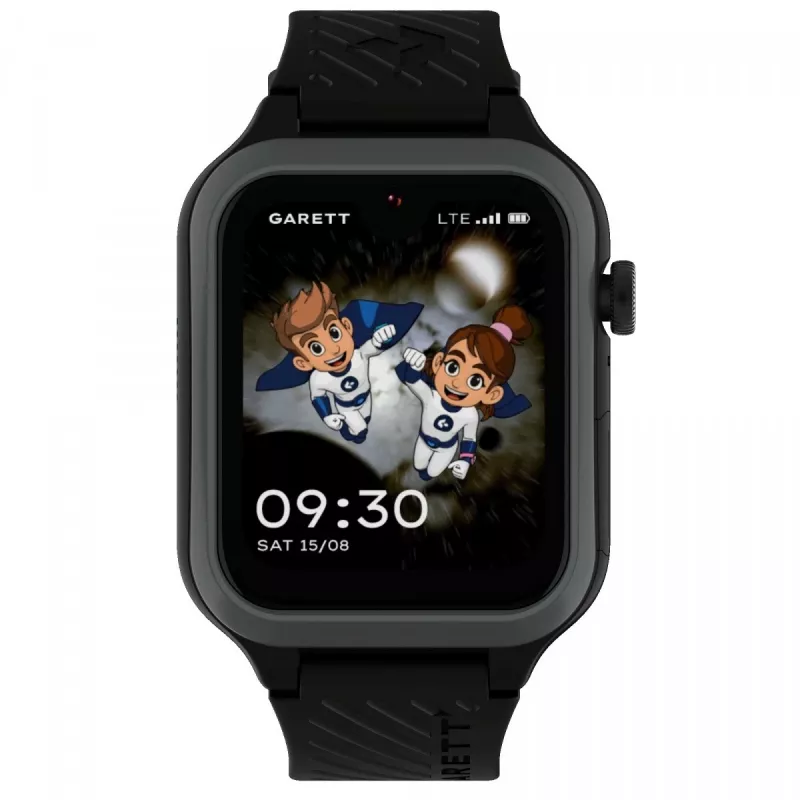 Smartwatch Garett Kids Essa 2 4G Schwarz — GPS-Kinderuhr mit 4G-Konnektivität