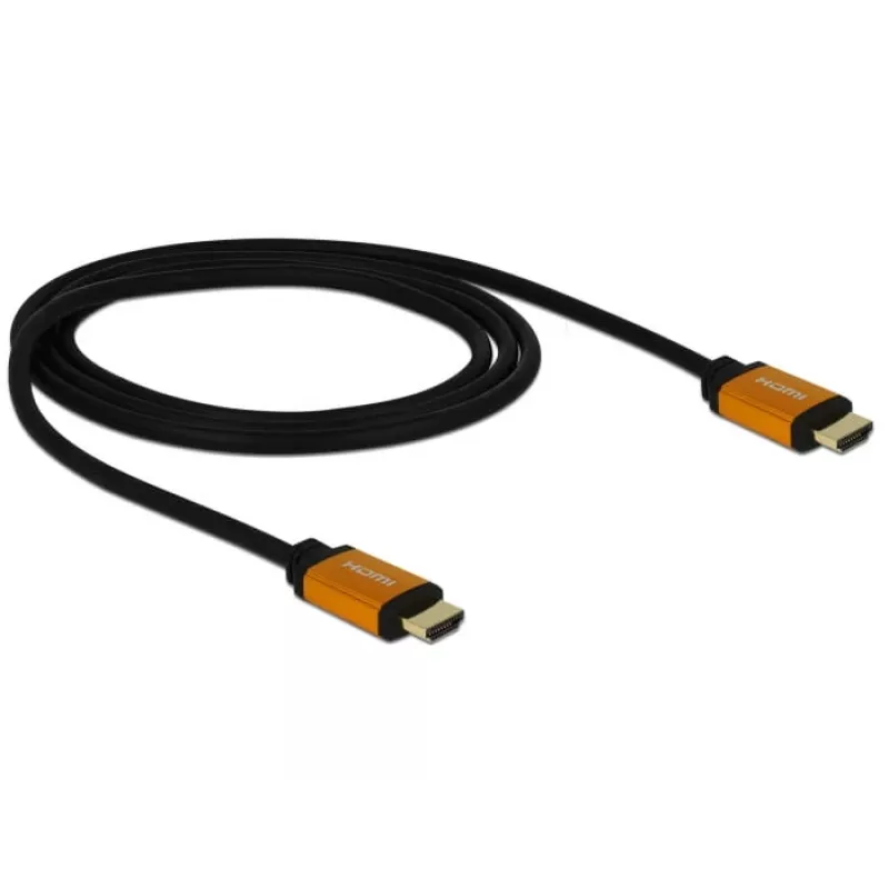 HDMI-Kabel DeLOCK 85727 1m Typ A Stecker auf Stecker Schwarz Gold