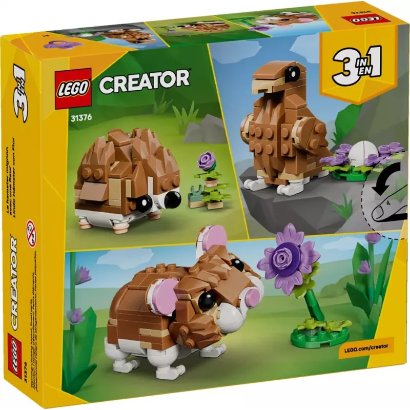 LEGO CREATOR 3 IN 1 31376 Süßer Hamster mit Blume