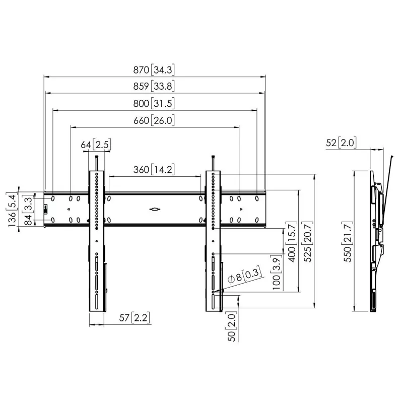 Vogels PFW 6810 Wandhalterung für 55-80 Zoll, max. 75 kg, Schwarz