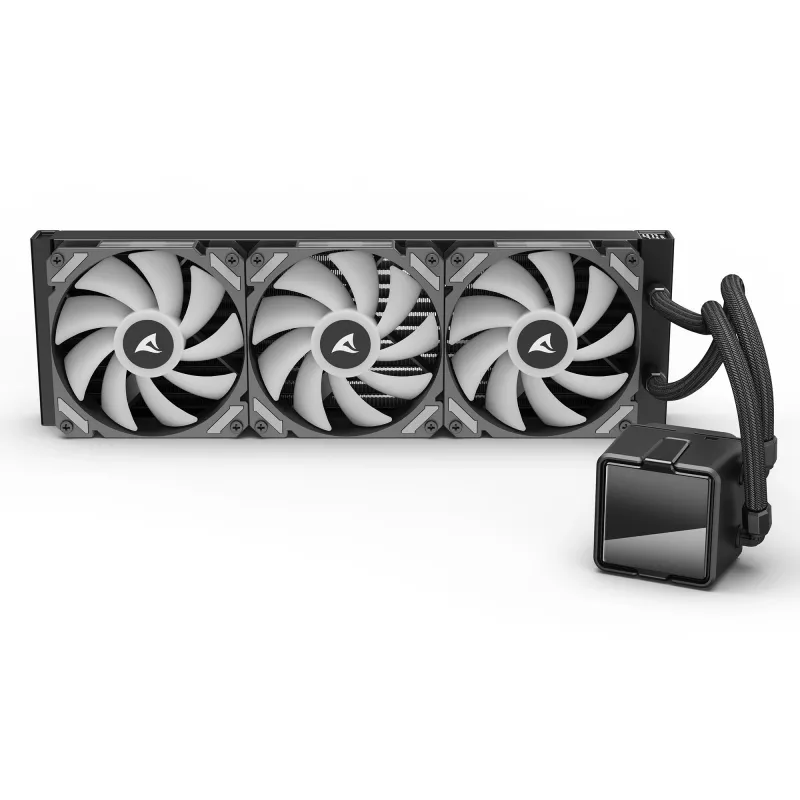 All-in-One-Flüssigkeits-CPU-Kühler Sharkoon S60 ARGB – 360-mm-Radiator, 3×120-mm-PWM-Lüfter, Schwarz