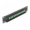 DeLOCK 10 Zoll Glasfaser Patch Panel 12 Port LC Duplex grün 1U schwarz
