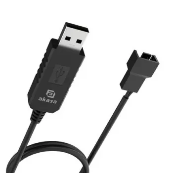 DC-Spannungswandlerkabel Akasa AK-CBFA10-60BK von USB auf 3-Pin & 4-Pin PC-Lüfter, 60 cm