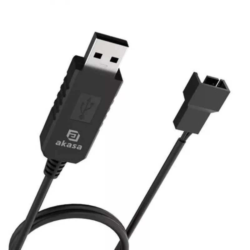 DC-Spannungswandlerkabel Akasa AK-CBFA10-60BK von USB auf 3-Pin & 4-Pin PC-Lüfter, 60 cm