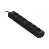 ActiveJet Steckdosenleiste 6GNU - 3M - C, 6 Steckdosen, Typ E, 3 m Kabel, 10 A, schwarz