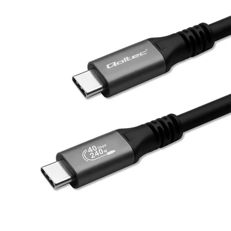 USB-C-Kabel QOLTEC USB4 240 W für Thunderbolt 3/4, 40 Gbit/s, 240 W Stromversorgung