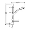 Hansgrohe Croma 100 Brauseset Vario 27772000 mit Brausestange 65 cm und Seifenschale