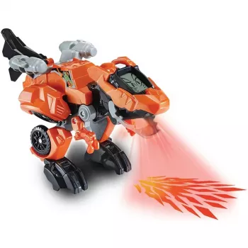 Verwandelnde Spielfigur VTech Fire-T-Rex 80-538004 — elektronisches Spielzeug, das sich in einen Dinosaurier verwandelt