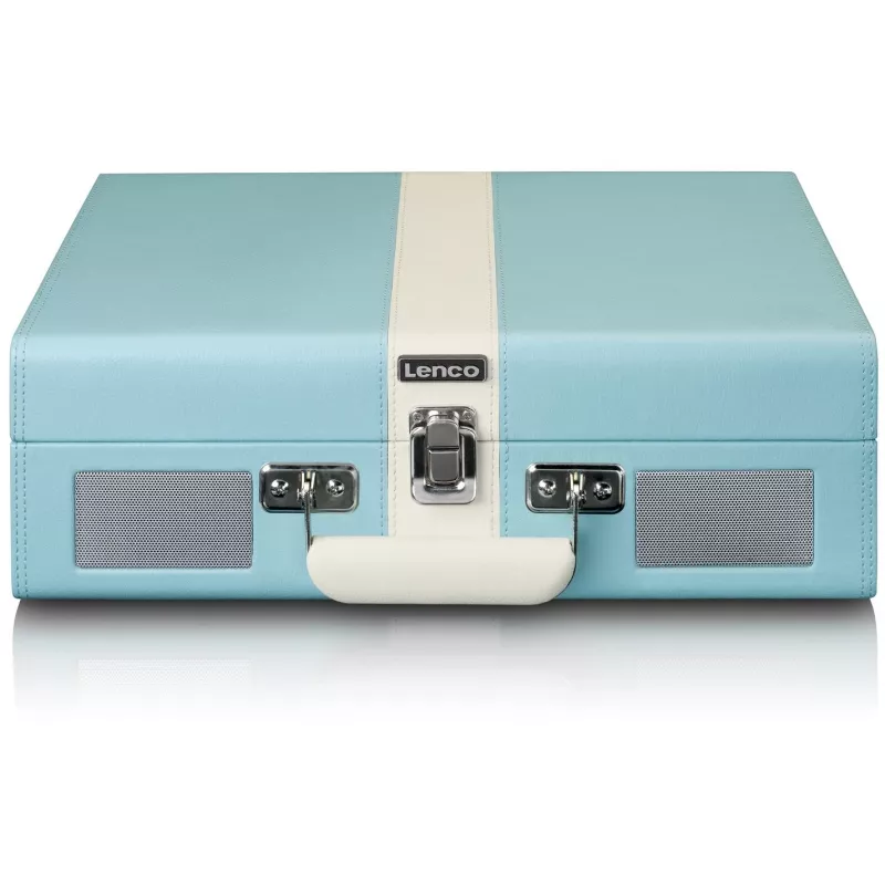 Riemengetriebener Audio-Plattenspieler Lenco TT-110 Blau Weiß halbautomatisch