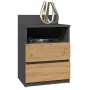 Nachttisch top e shop M1 ANTRACYT/ARTISAN, Eiche, 2 Schubladen, 400×320×590 mm