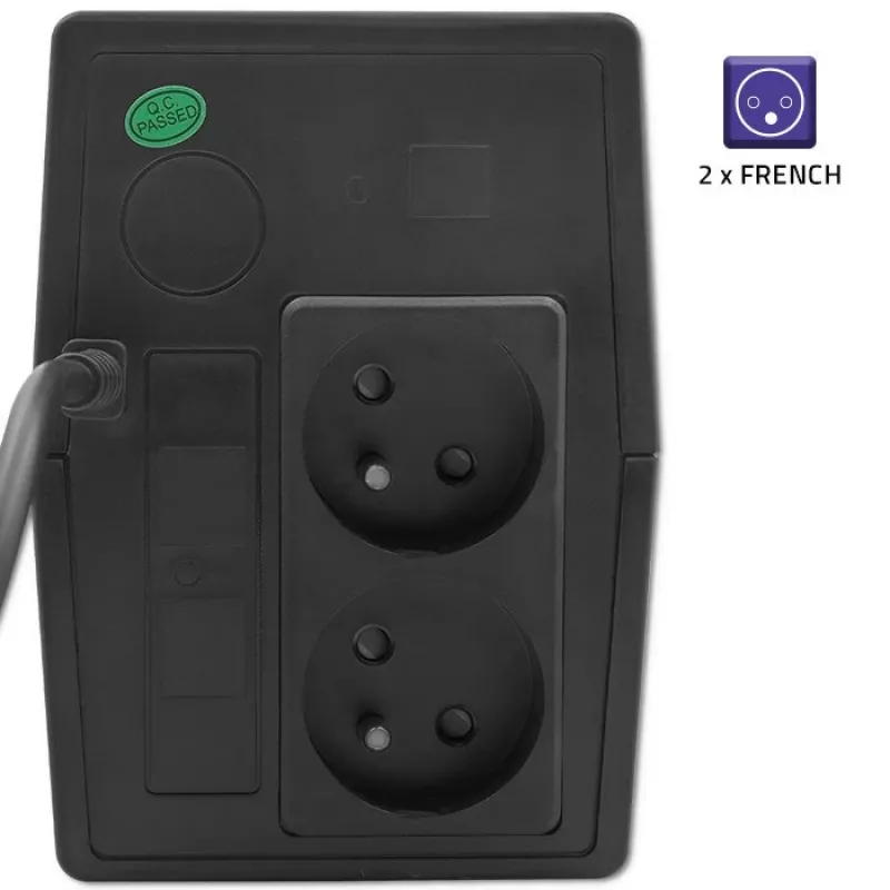Qoltec 53772 USV (unterbrechungsfreie Stromversorgung) Line-Interactive 0,65 kVA 360 W 1 AC-Ausgang
