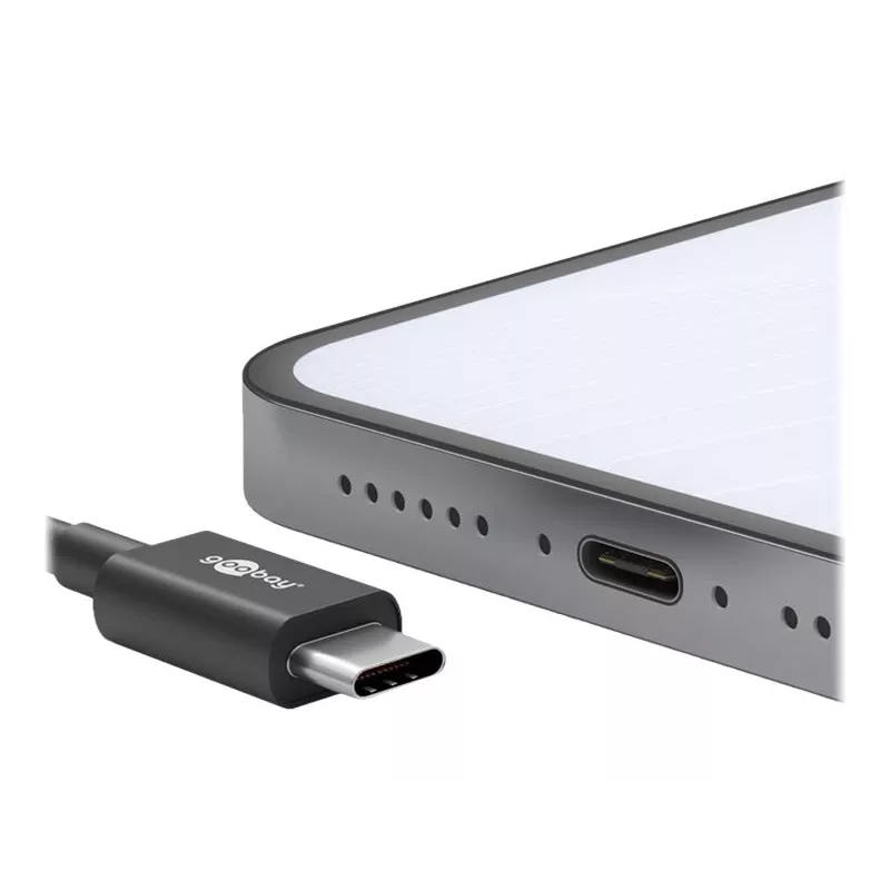 Wentronic goobay - USB-Kabel - USB-C (M) auf USB-C (M) - USB 2.0 3 A - 0,5 m - Schwarz (66316)