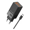 Beline Netzadapter 2x USB-C 1x USB 65W Kabel USB-C Schwarz/Schwarz PD 3.0
