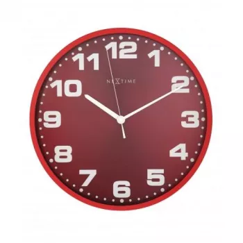 NeXtime Uhr 3053ro Dash Red, Ø35 cm, Wand, Rot/Silber