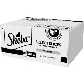 Nassfutter Sheba Select Slices Poultry Flavors Multipack — 120 x 85 g Beutel, adulte Katzen, 83 % Feuchtigkeit