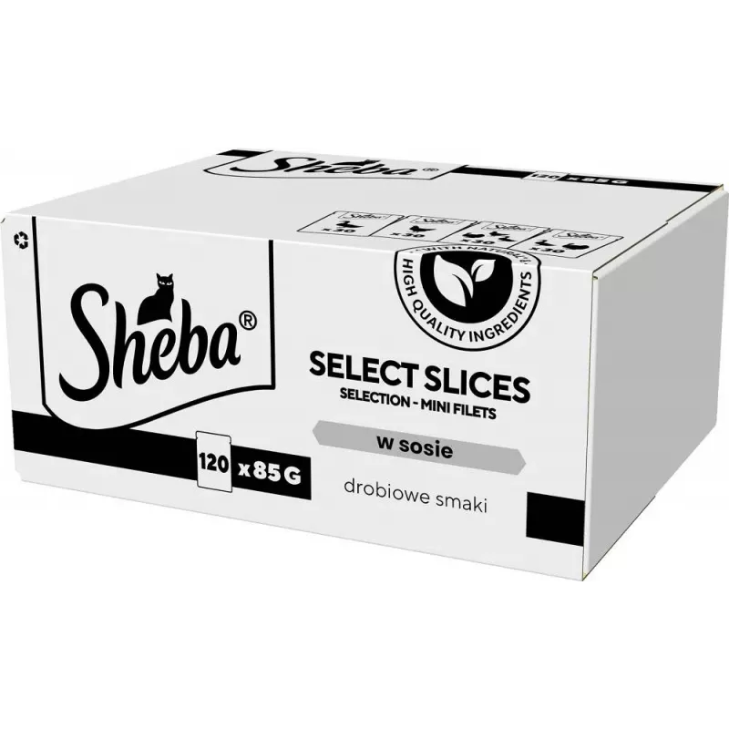 Sheba Select Slices Geflügelsorten in Sauce, Katzen-Nassfutter, 120 x 85 g