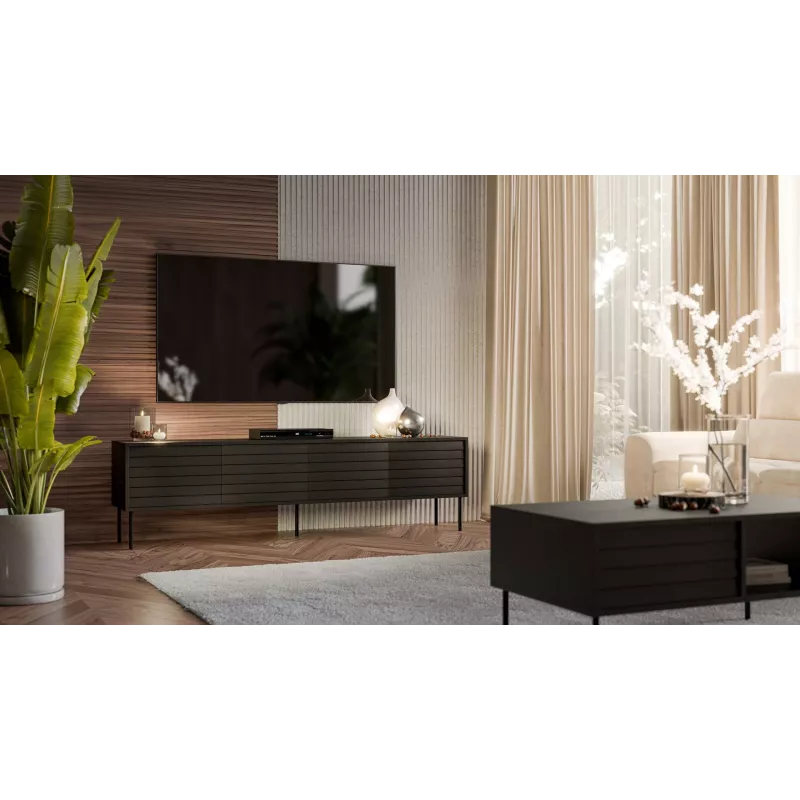 Cama CORTINA 4D TV-Schrank 200x40x55 schwarz