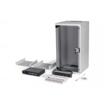 Wandmontierter Netzwerkschrank Digitus DN-49104-SET 12U 60kg IP20 Grau