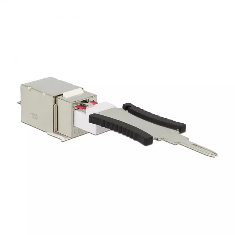 Keystone-Modul DELOCK 86404 – RJ-45 silber, 38,5 × 22,3 × 17,3 mm